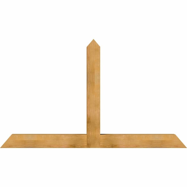 Ekena Millwork Portland Rough Sawn Timber Gable Bracket, Western Red Cedar, 84"W x 49"H x 6"D x 6"F, 14/12 Pitch GBW084X49X0606POR00RWR - main
